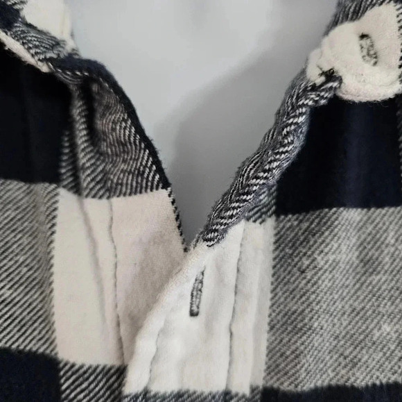 Levi's Men’s XL Black White Buffalo Plaid Flannel Shirt Y2K Grunge Oversized - Picture 4 of 7